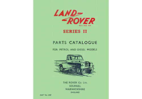 Land Rover Series 2 Parts Catalogue October 1959 4187 TP199B